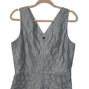 Positive Attitude Sage Green Sleeveless Blouse, Fully Lined, Mirrored V-Neck,